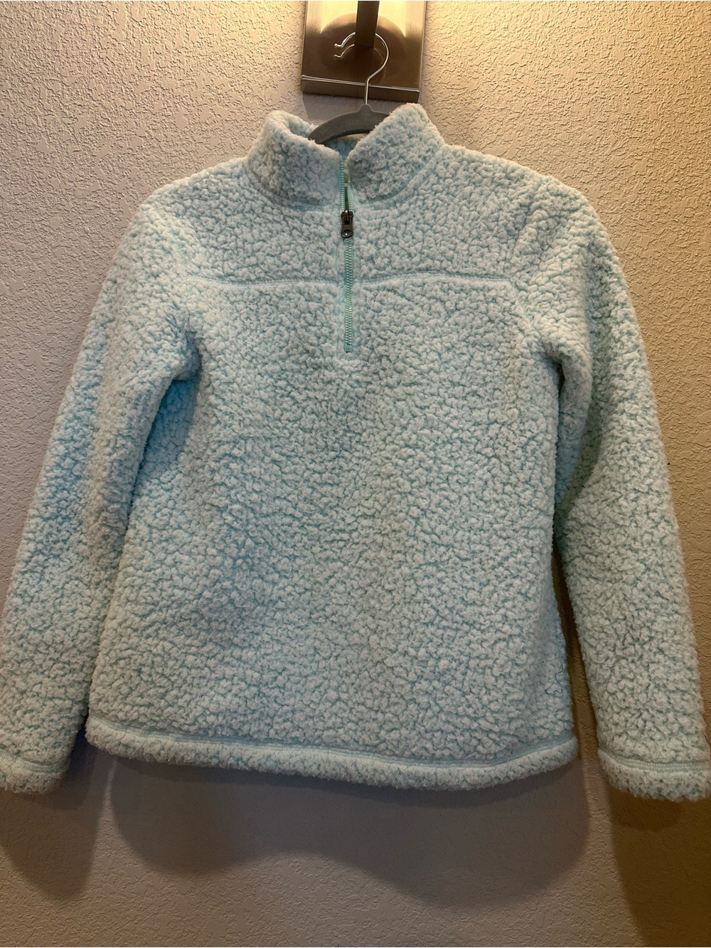 Kids Sherpa Half-Zip Pullover Jacket - Light Blue
